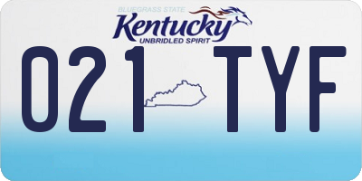 KY license plate 021TYF