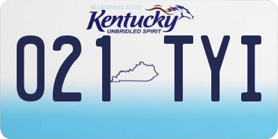 KY license plate 021TYI