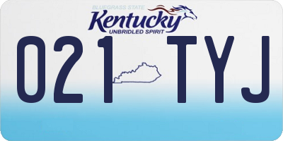 KY license plate 021TYJ
