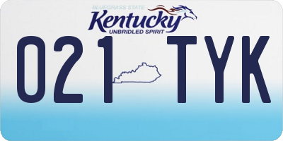 KY license plate 021TYK