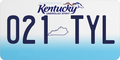 KY license plate 021TYL