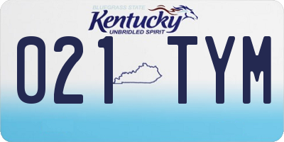 KY license plate 021TYM