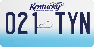 KY license plate 021TYN