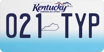 KY license plate 021TYP