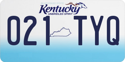 KY license plate 021TYQ