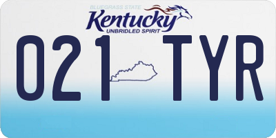 KY license plate 021TYR