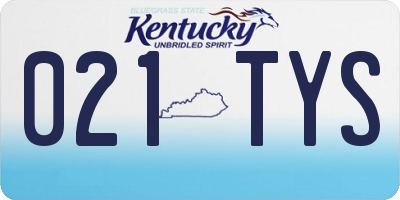 KY license plate 021TYS