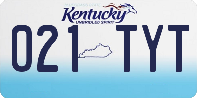KY license plate 021TYT