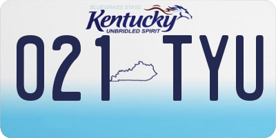 KY license plate 021TYU