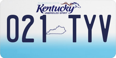 KY license plate 021TYV