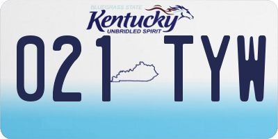 KY license plate 021TYW