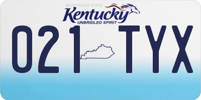 KY license plate 021TYX