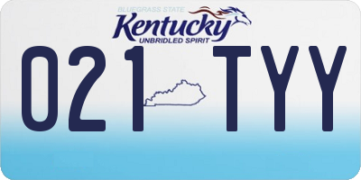 KY license plate 021TYY