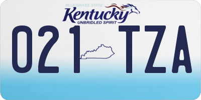 KY license plate 021TZA
