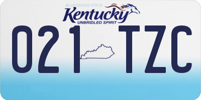 KY license plate 021TZC