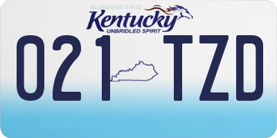 KY license plate 021TZD