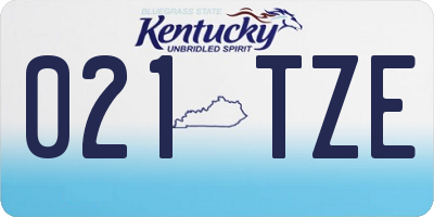 KY license plate 021TZE