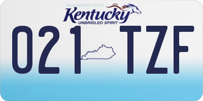KY license plate 021TZF
