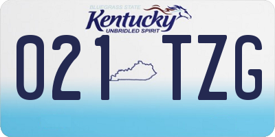 KY license plate 021TZG
