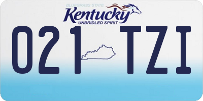 KY license plate 021TZI
