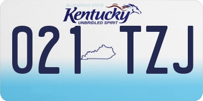 KY license plate 021TZJ