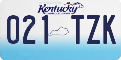 KY license plate 021TZK