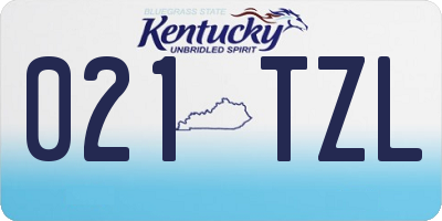 KY license plate 021TZL