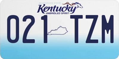 KY license plate 021TZM