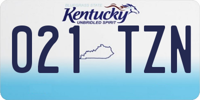 KY license plate 021TZN