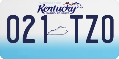 KY license plate 021TZO