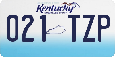 KY license plate 021TZP