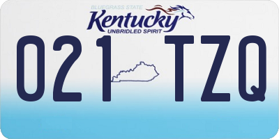 KY license plate 021TZQ