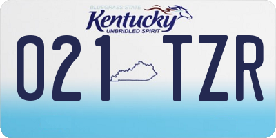 KY license plate 021TZR