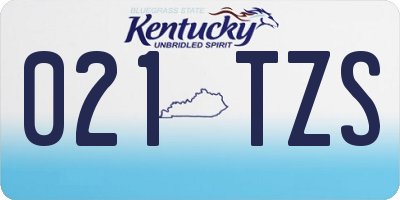 KY license plate 021TZS