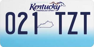 KY license plate 021TZT