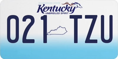 KY license plate 021TZU