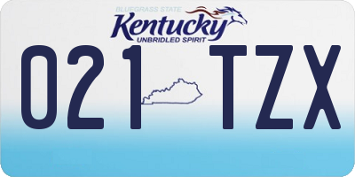 KY license plate 021TZX