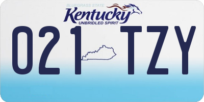 KY license plate 021TZY