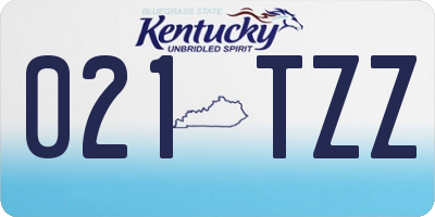 KY license plate 021TZZ