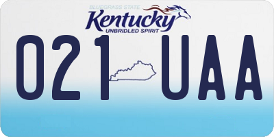KY license plate 021UAA