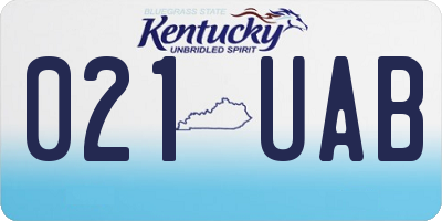 KY license plate 021UAB