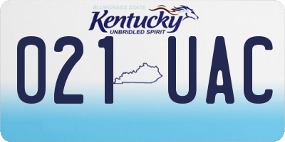 KY license plate 021UAC