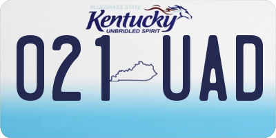 KY license plate 021UAD