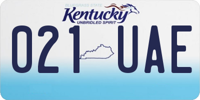 KY license plate 021UAE