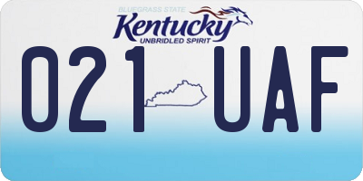 KY license plate 021UAF
