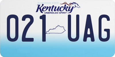 KY license plate 021UAG