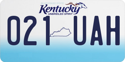 KY license plate 021UAH