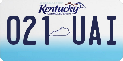 KY license plate 021UAI