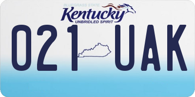 KY license plate 021UAK