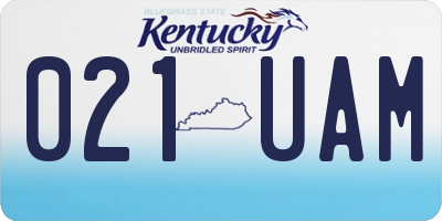 KY license plate 021UAM